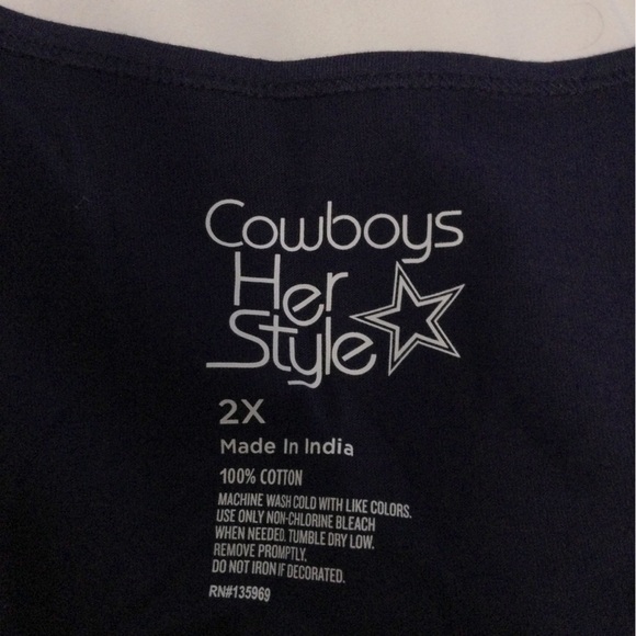 Cowboys Her Way Women's Navy Cowboys Tank Top Size 2X - Picture 6 of 7
